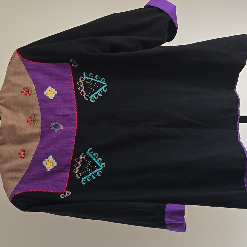 Vintage Handmade Western 100% Cotton Embroidered Women's Jacket Size: Large - Picture 4 of 6